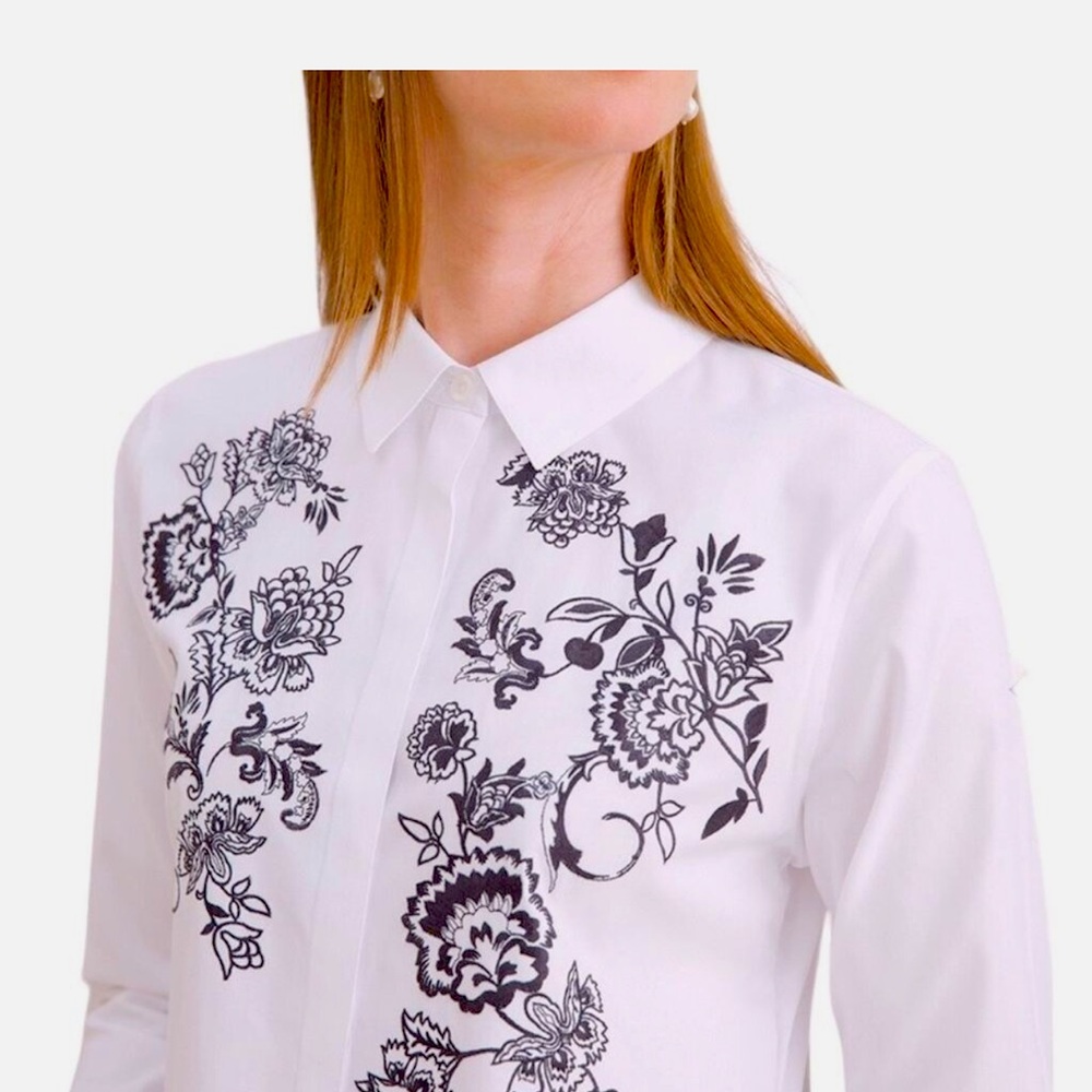 Chico’s White Cotton Tunic Shirt